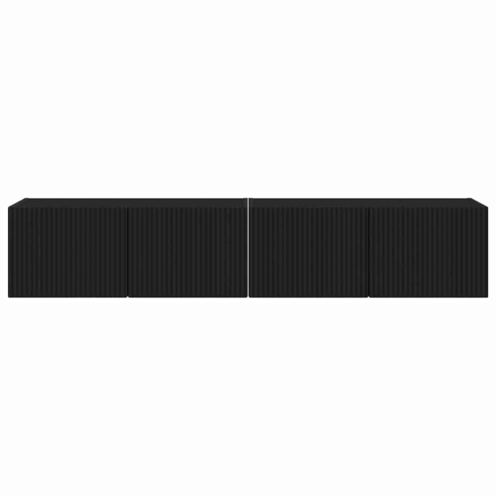TV Wandkast 2 pcs Zwart 60 x 31 x 29.5 cm Bewerkt hout