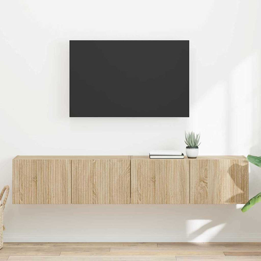 TV Wandkast 2 pcs Sonoma 60 x 31 x 29.5 cm Bewerkt hout