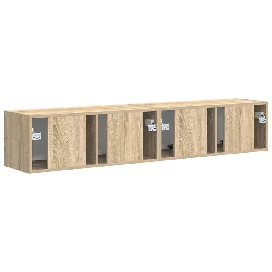 TV Wandkast 2 pcs Sonoma 60 x 31 x 29.5 cm Bewerkt hout