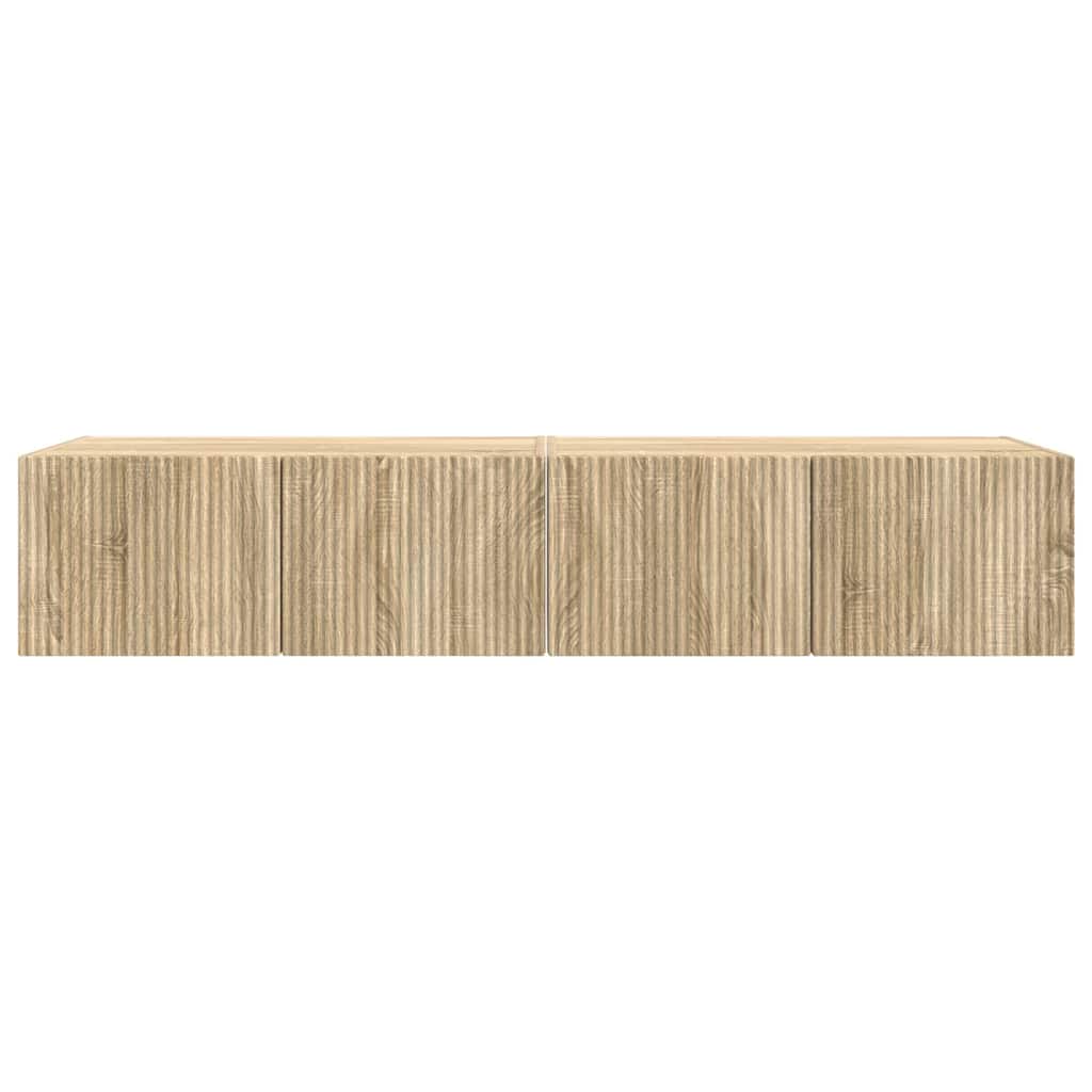 TV Wandkast 2 pcs Sonoma 60 x 31 x 29.5 cm Bewerkt hout