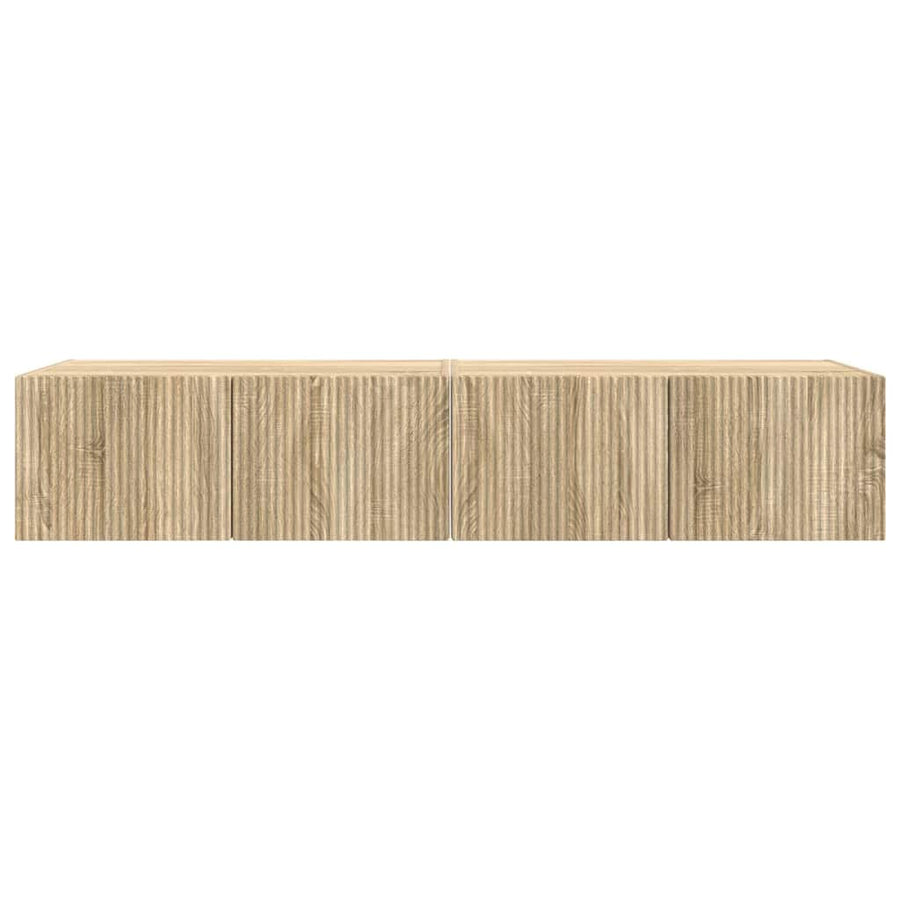 TV Wandkast 2 pcs Sonoma 60 x 31 x 29.5 cm Bewerkt hout