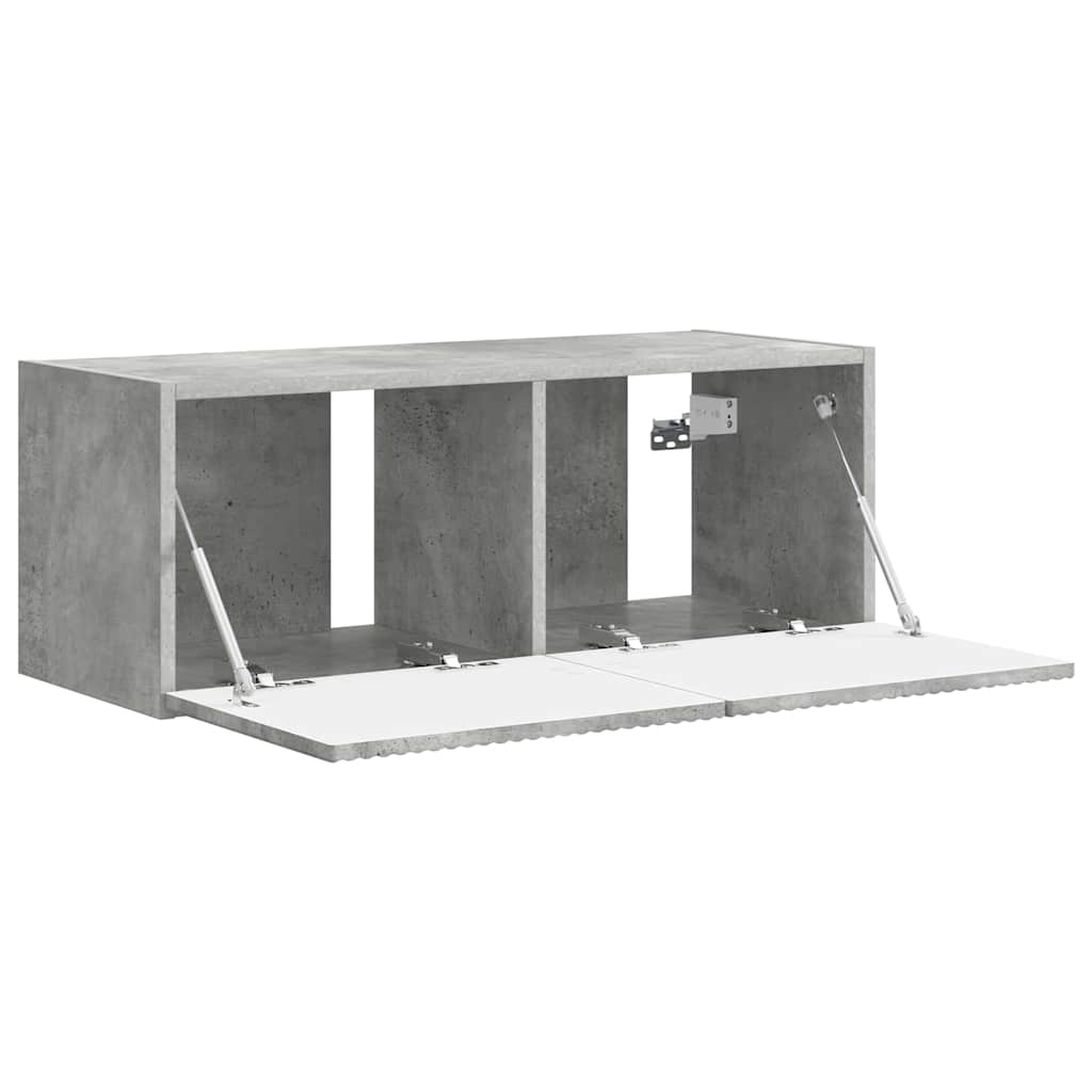 TV Wandkast Wandgemonteerd Beton 60 x 31 x 29.5 cm Bewerkt hout
