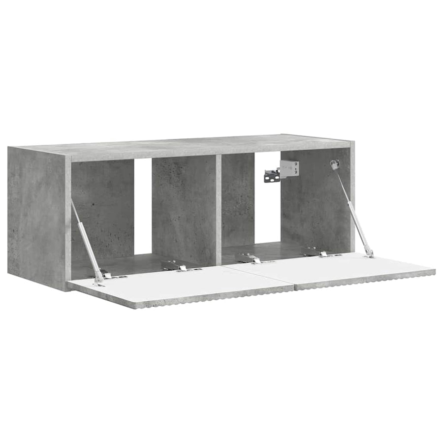TV Wandkast Wandgemonteerd Beton 60 x 31 x 29.5 cm Bewerkt hout