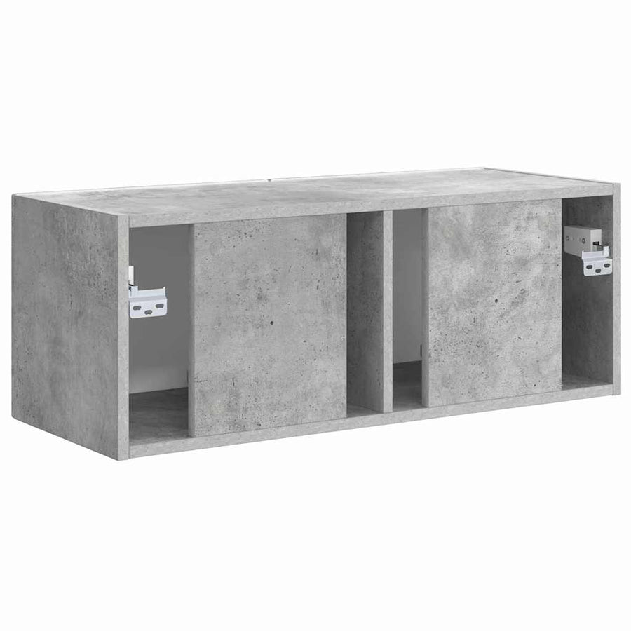 TV Wandkast Wandgemonteerd Beton 60 x 31 x 29.5 cm Bewerkt hout