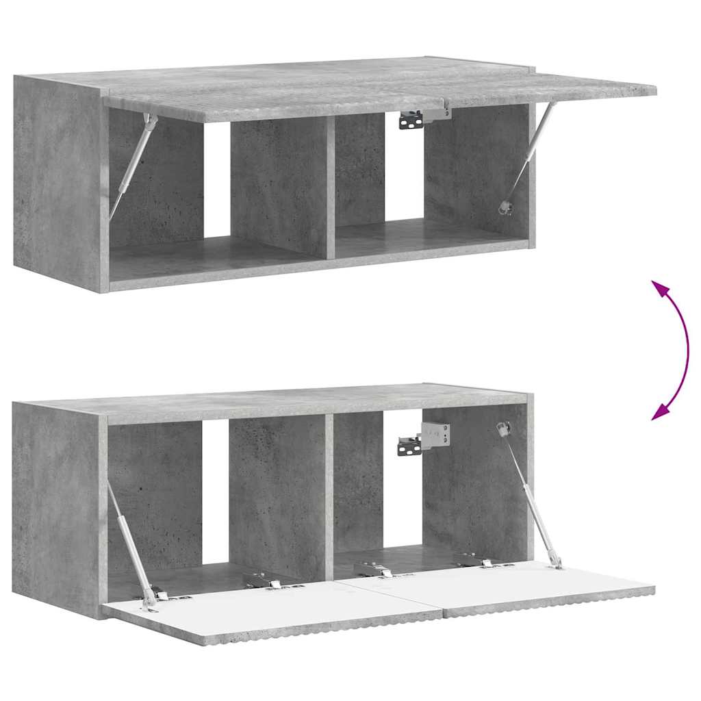 TV Wandkast Wandgemonteerd Beton 60 x 31 x 29.5 cm Bewerkt hout