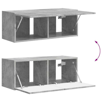 TV Wandkast Wandgemonteerd Beton 60 x 31 x 29.5 cm Bewerkt hout