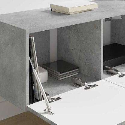 TV Wandkast 2 pcs Beton 60 x 31 x 29.5 cm Bewerkt hout