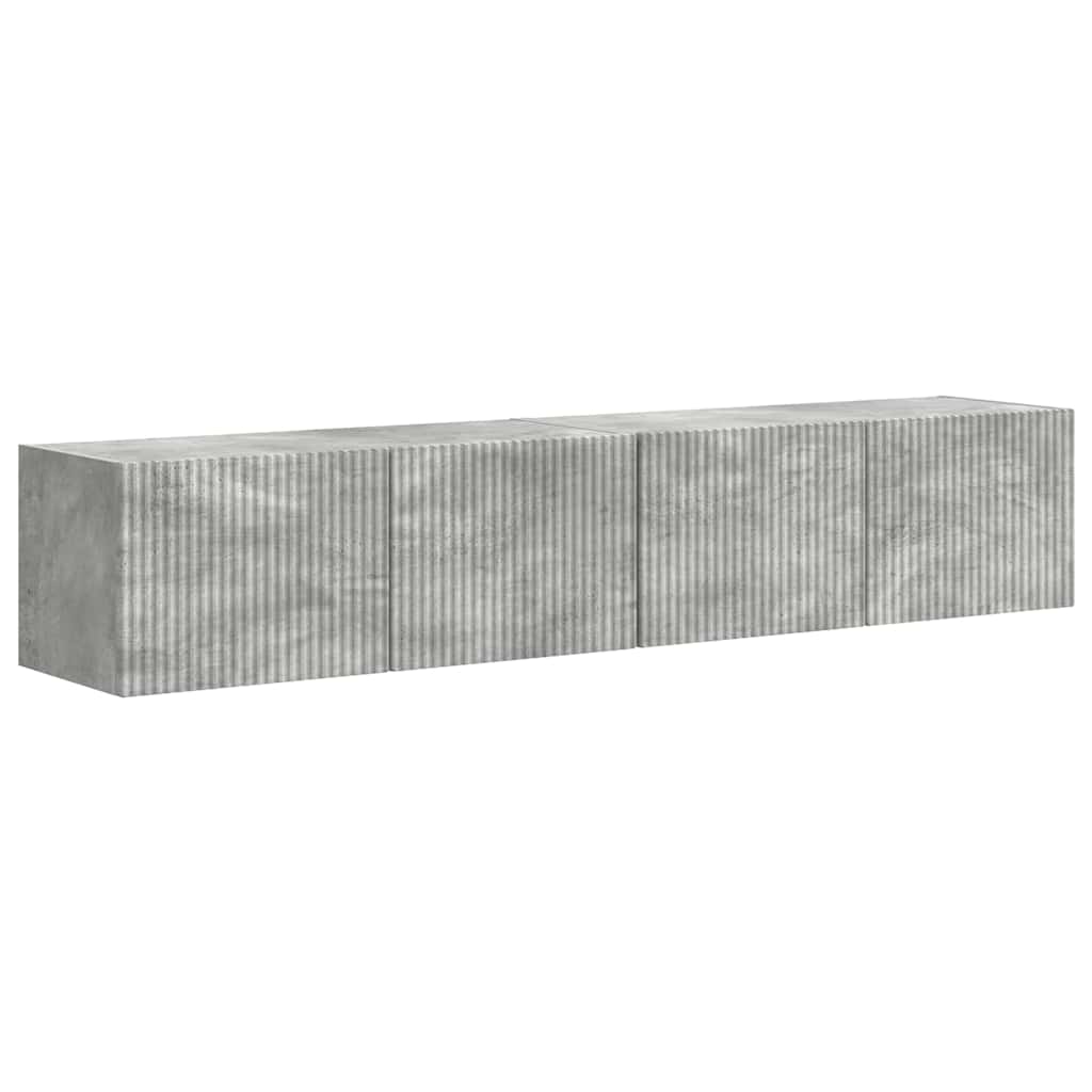 TV Wandkast 2 pcs Beton 60 x 31 x 29.5 cm Bewerkt hout