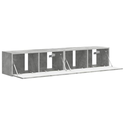 TV Wandkast 2 pcs Beton 60 x 31 x 29.5 cm Bewerkt hout