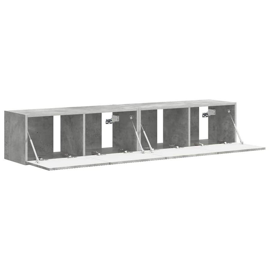 TV Wandkast 2 pcs Beton 60 x 31 x 29.5 cm Bewerkt hout