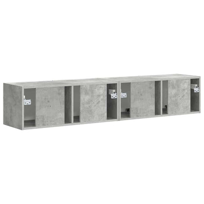 TV Wandkast 2 pcs Beton 60 x 31 x 29.5 cm Bewerkt hout