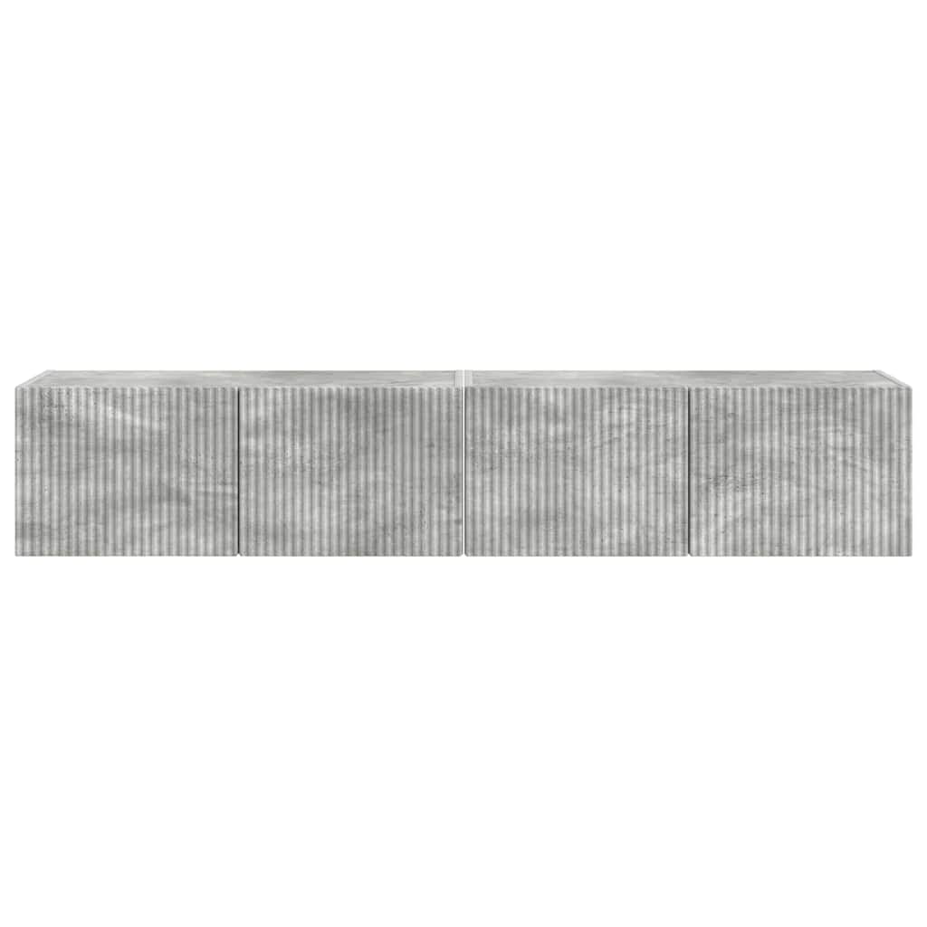 TV Wandkast 2 pcs Beton 60 x 31 x 29.5 cm Bewerkt hout