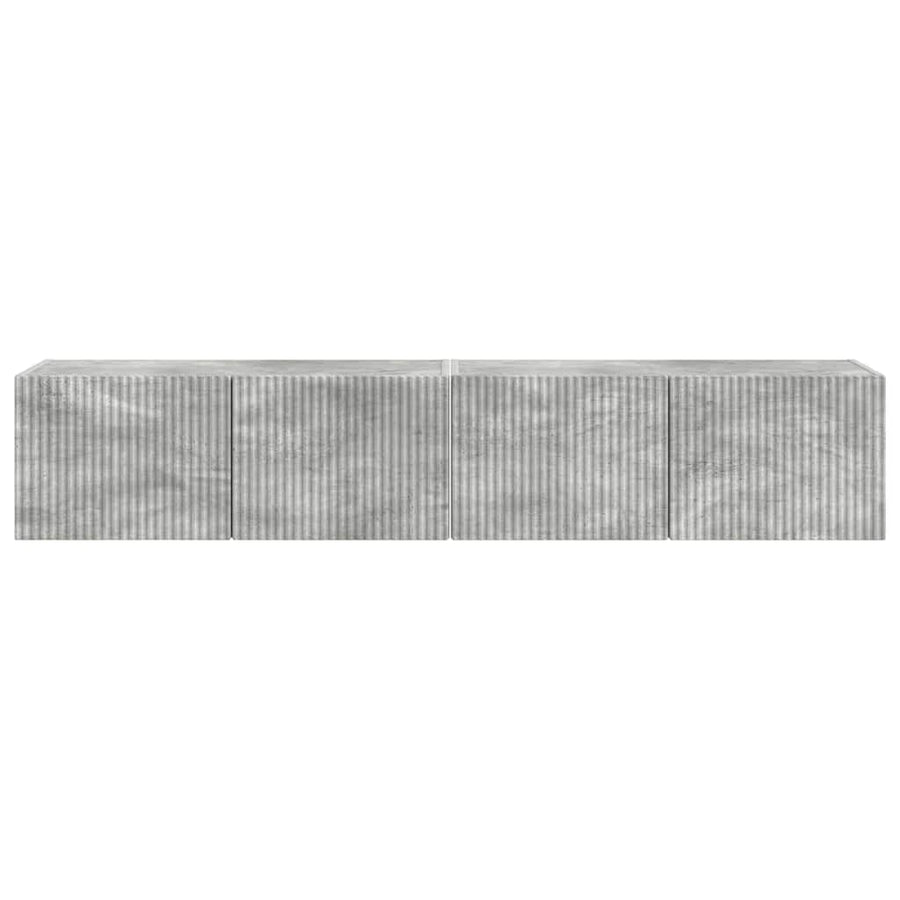 TV Wandkast 2 pcs Beton 60 x 31 x 29.5 cm Bewerkt hout