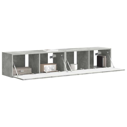TV Wandkast 2 pcs Beton 60 x 31 x 29.5 cm Bewerkt hout