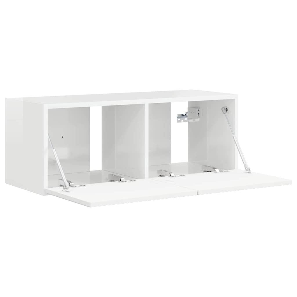 TV Wandkast Glanzend Wit 60 x 31 x 29.5 cm Bewerkt hout