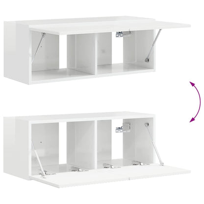 TV Wandkast Glanzend Wit 60 x 31 x 29.5 cm Bewerkt hout