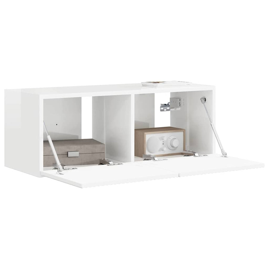 TV Wandkast Glanzend Wit 60 x 31 x 29.5 cm Bewerkt hout