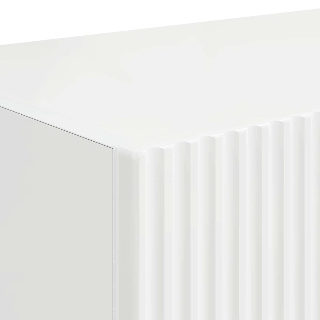 TV Wandkast 2 pcs Glanzend Wit 60 x 31 x 29.5 cm Bewerkt hout