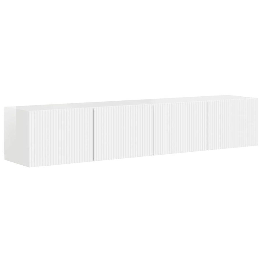 TV Wandkast 2 pcs Glanzend Wit 60 x 31 x 29.5 cm Bewerkt hout