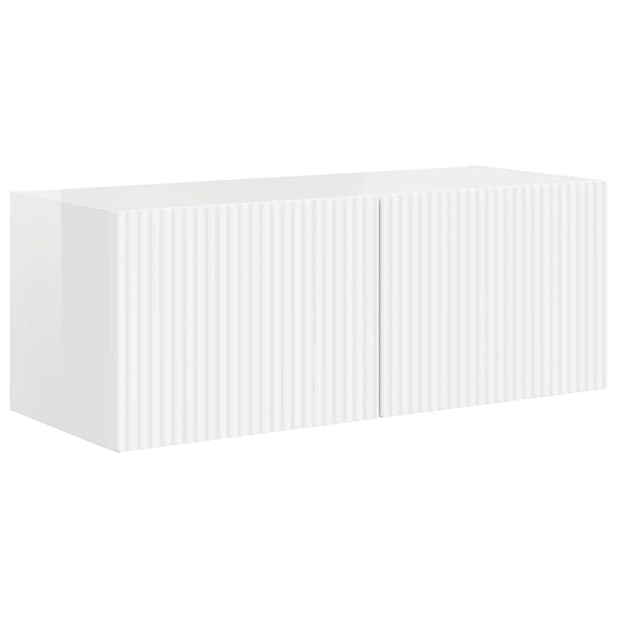 TV Wandkast 2 pcs Glanzend Wit 60 x 31 x 29.5 cm Bewerkt hout