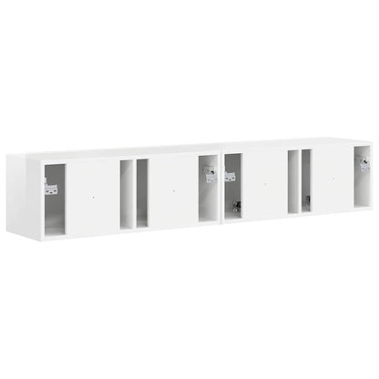 TV Wandkast 2 pcs Glanzend Wit 60 x 31 x 29.5 cm Bewerkt hout