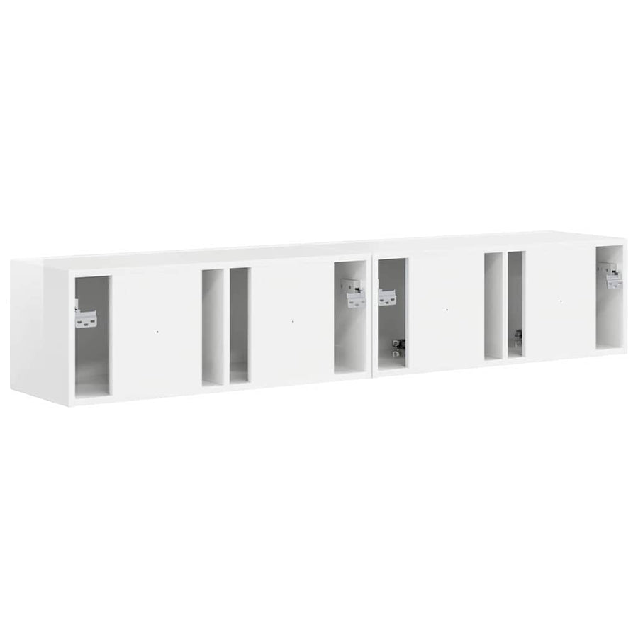 TV Wandkast 2 pcs Glanzend Wit 60 x 31 x 29.5 cm Bewerkt hout