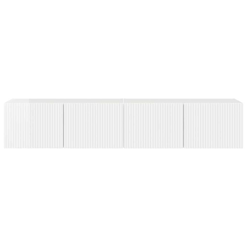 TV Wandkast 2 pcs Glanzend Wit 60 x 31 x 29.5 cm Bewerkt hout