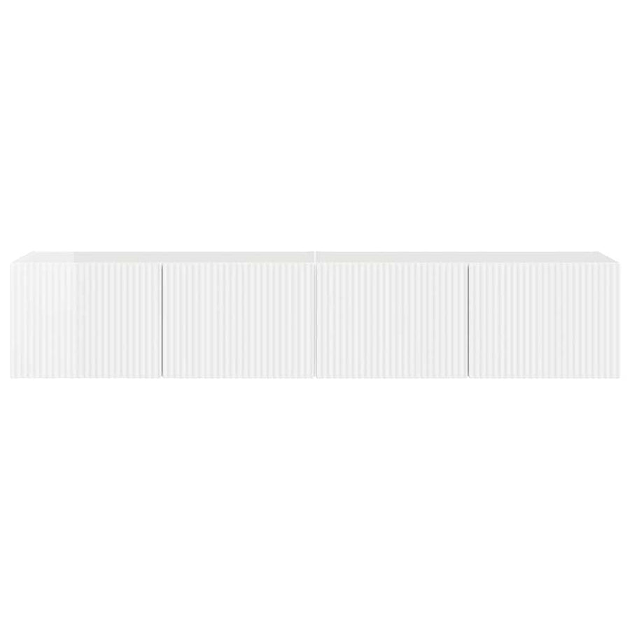TV Wandkast 2 pcs Glanzend Wit 60 x 31 x 29.5 cm Bewerkt hout
