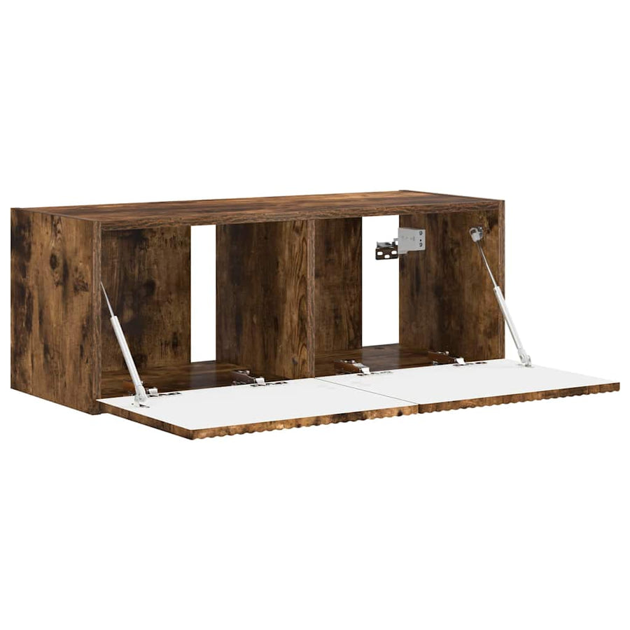 TV Wandkast Gerookt eiken 60 x 31 x 29.5 cm Bewerkt hout