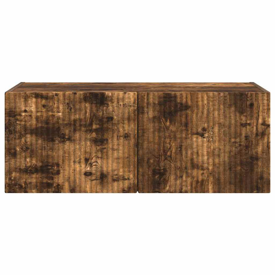 TV Wandkast Gerookt eiken 60 x 31 x 29.5 cm Bewerkt hout