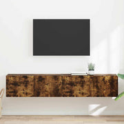 TV wandkast 78.5x31x29.5 cm gerookt eiken bewerkt hout