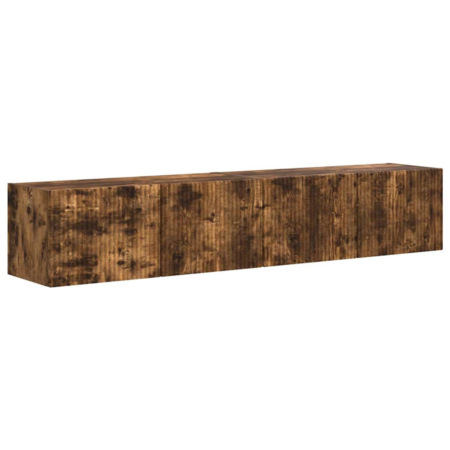 TV Wandkast 2 pcs Gerookt eiken 60 x 31 x 29.5 cm Bewerkt hout