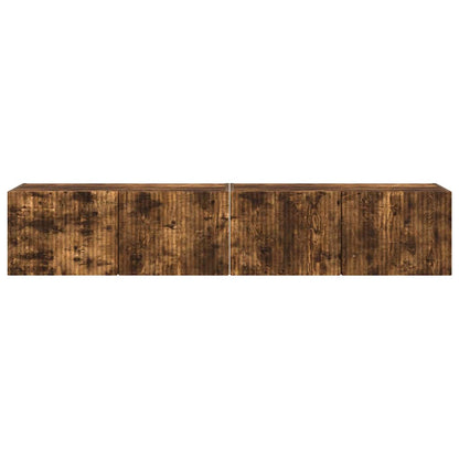 TV Wandkast 2 pcs Gerookt eiken 60 x 31 x 29.5 cm Bewerkt hout