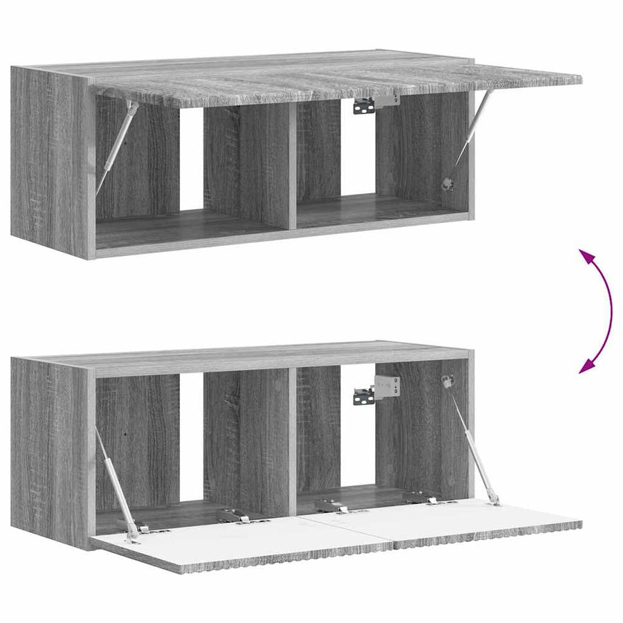 TV Wandkast Grijs Sonoma 60 x 31 x 29.5 cm Bewerkt hout