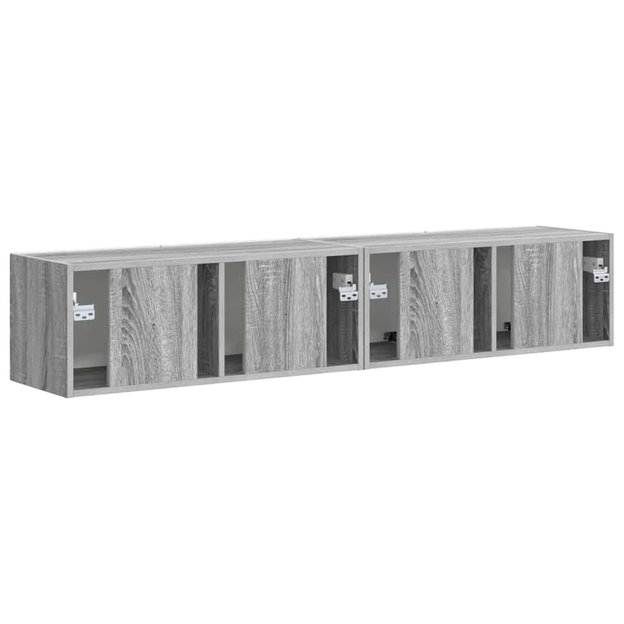 TV Wandkast 2 pcs Grijs Sonoma 60 x 31 x 29.5 cm Bewerkt hout