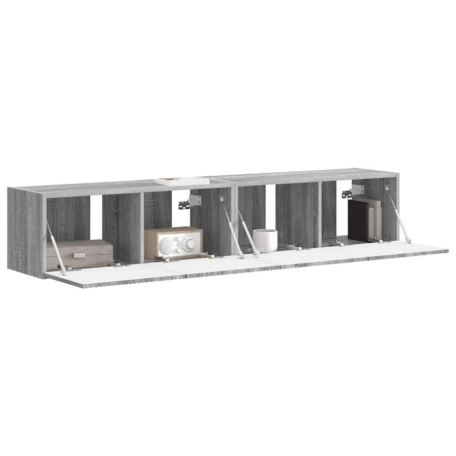 TV Wandkast 2 pcs Grijs Sonoma 60 x 31 x 29.5 cm Bewerkt hout