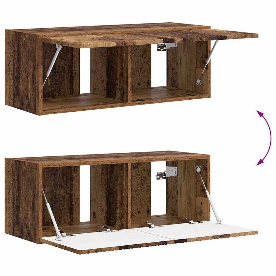 TV Wandkast Oud Hout 60 x 31 x 29.5 cm Bewerkt hout