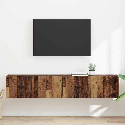 TV Wandkast 2 pcs Oud Hout 60 x 31 x 29.5 cm Bewerkt hout