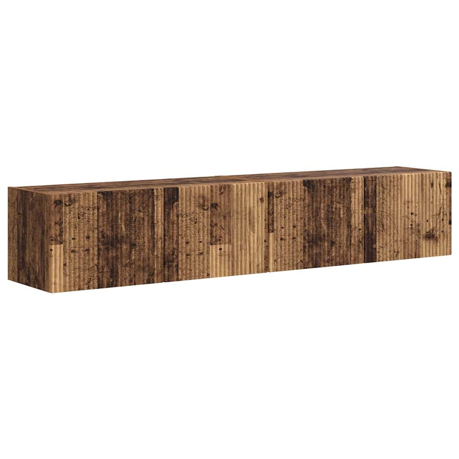 TV Wandkast 2 pcs Oud Hout 60 x 31 x 29.5 cm Bewerkt hout