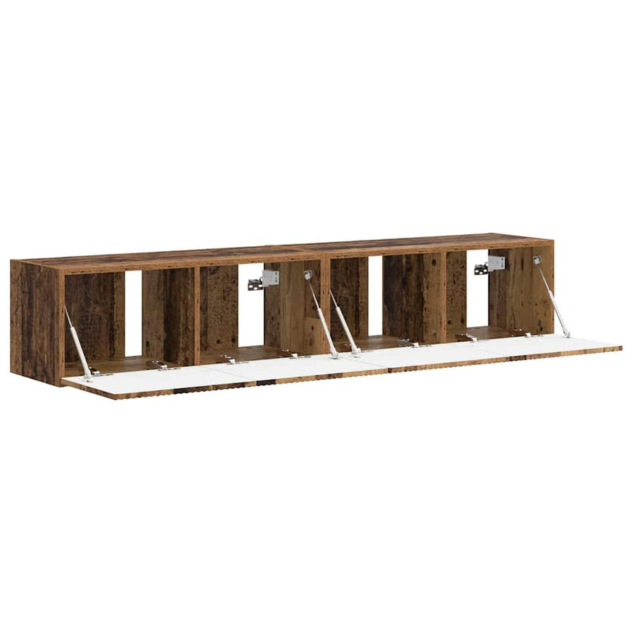 TV Wandkast 2 pcs Oud Hout 60 x 31 x 29.5 cm Bewerkt hout