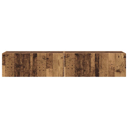 TV Wandkast 2 pcs Oud Hout 60 x 31 x 29.5 cm Bewerkt hout