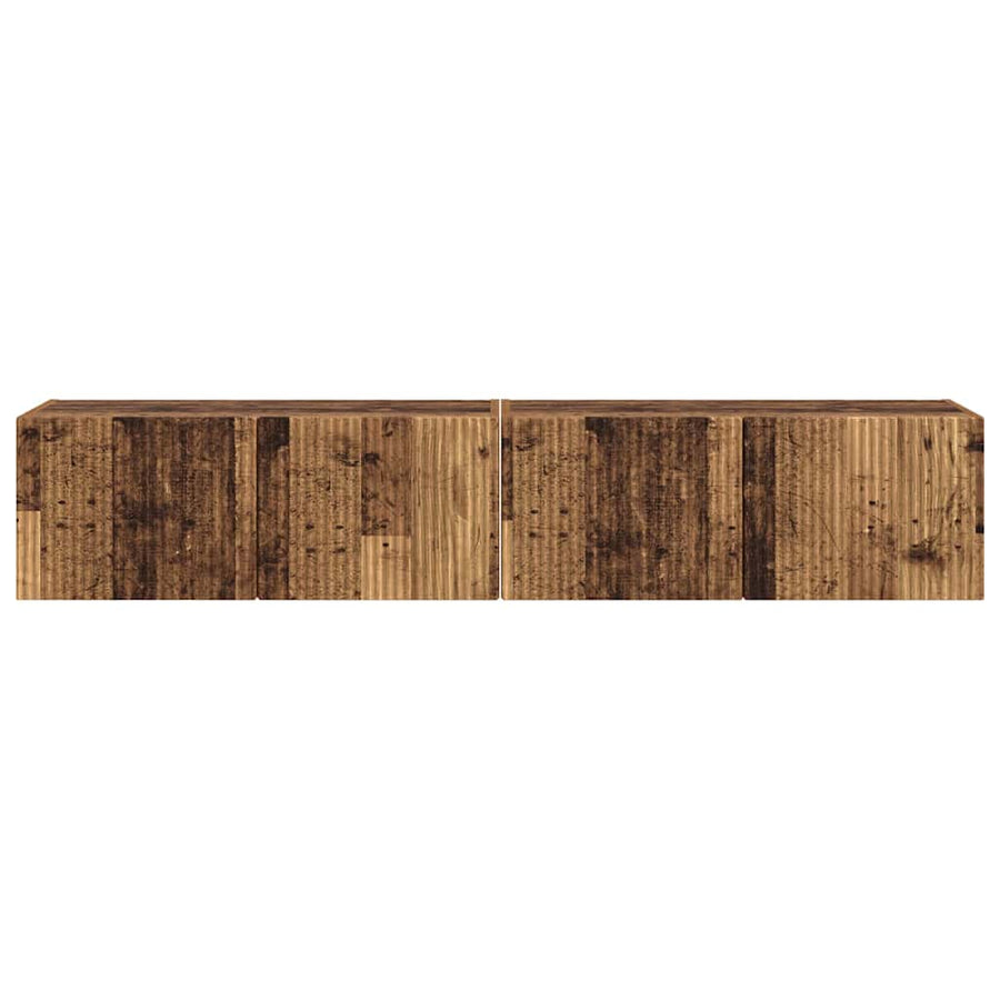 TV Wandkast 2 pcs Oud Hout 60 x 31 x 29.5 cm Bewerkt hout