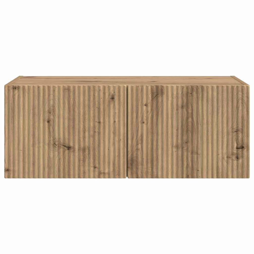 TV Wandkast 78,5 x 31 x 29,5 cm Ambachtelijk eiken Bewerkt hout