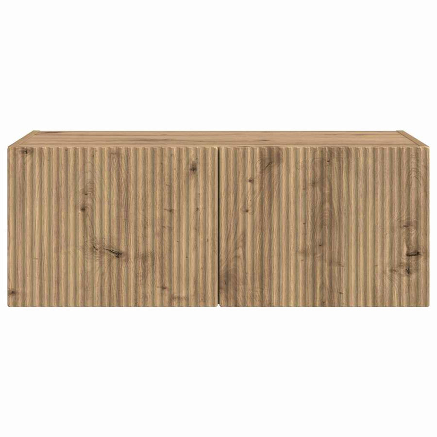 TV Wandkast 78,5 x 31 x 29,5 cm Ambachtelijk eiken Bewerkt hout
