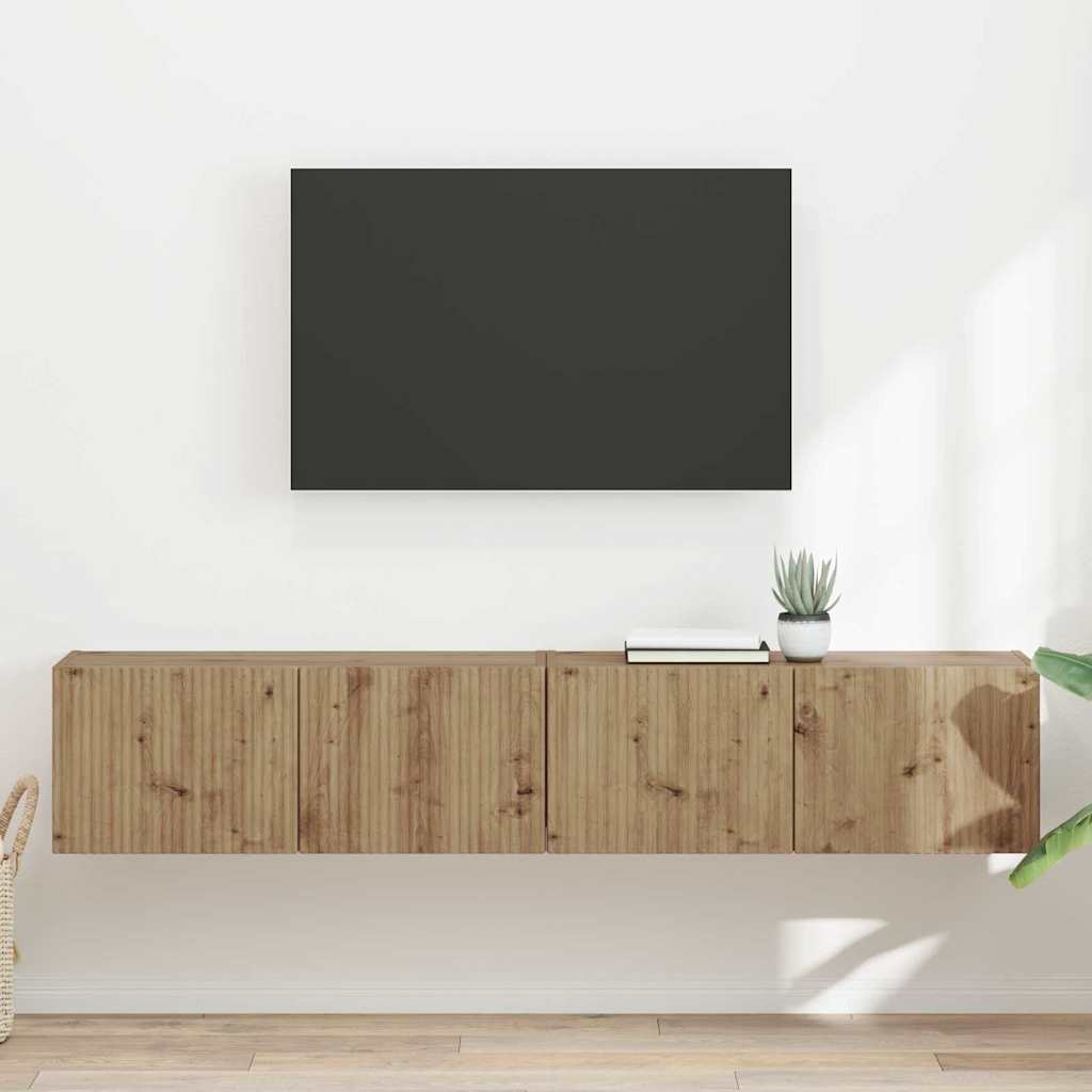 TV Wandkast 2 pcs Ambachtelijk eiken 60 x 31 x 29.5 cm