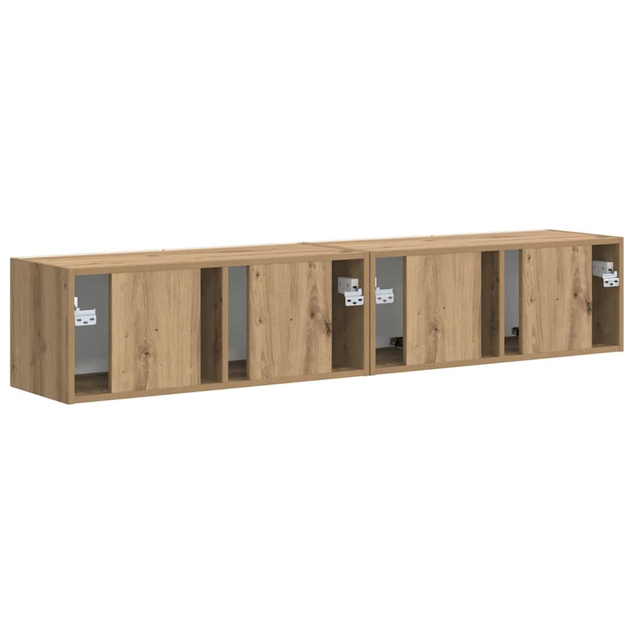 TV Wandkast 2 pcs Ambachtelijk eiken 60 x 31 x 29.5 cm