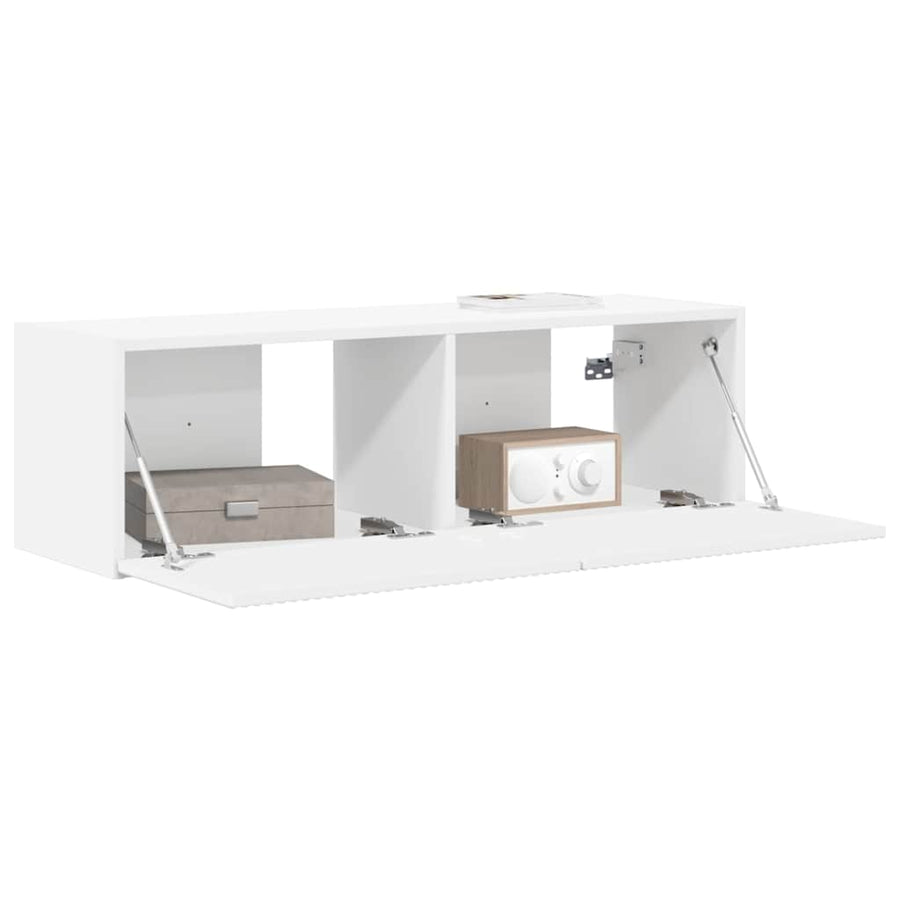 TV Wandkast Wandgemonteerd Wit 98 x 31 x 29,5 cm Bewerkt hout