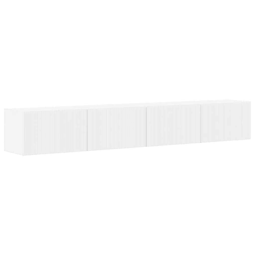 TV Wandkast 2 pcs Wit 60 x 31 x 29.5 cm Bewerkt hout