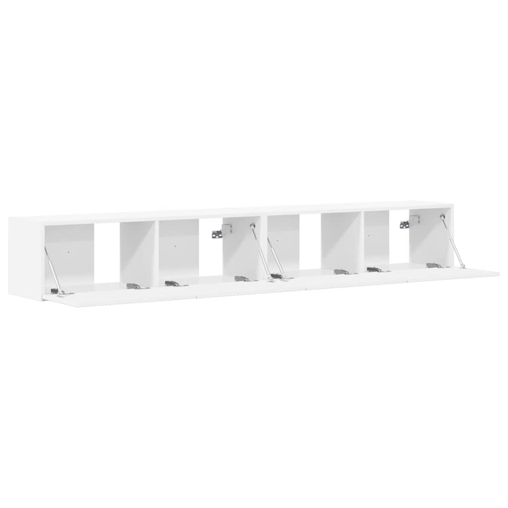 TV Wandkast 2 pcs Wit 60 x 31 x 29.5 cm Bewerkt hout