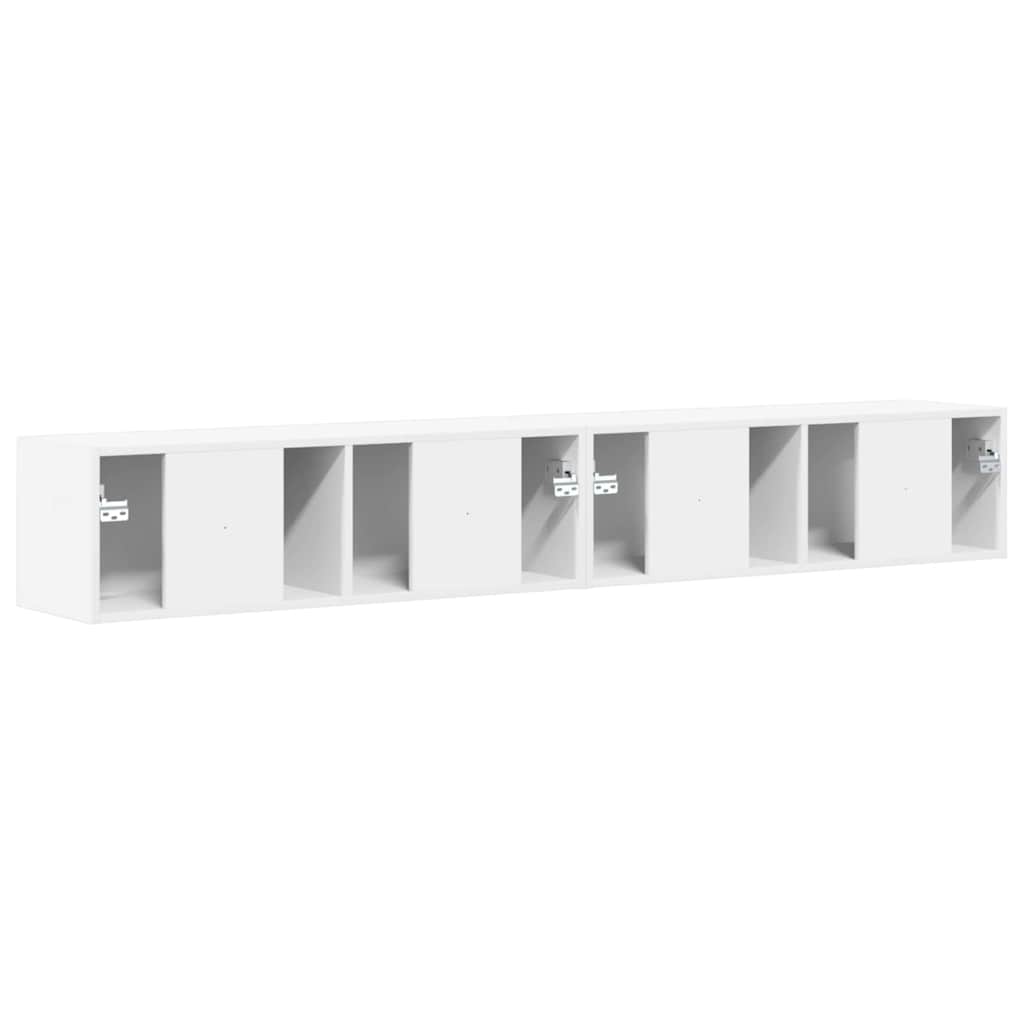 TV Wandkast 2 pcs Wit 60 x 31 x 29.5 cm Bewerkt hout